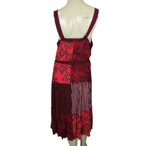 Lane Bryant sleeveless red bandana Patchwork Midi Bohemian Midi Summer dress 16 - Picture 3 of 16